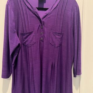 Stylish Purple Button Down Women's Shirt